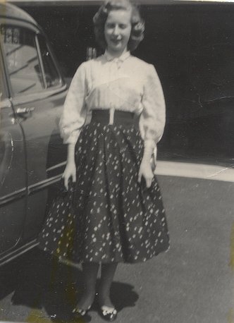 margie weigandt young woman by car