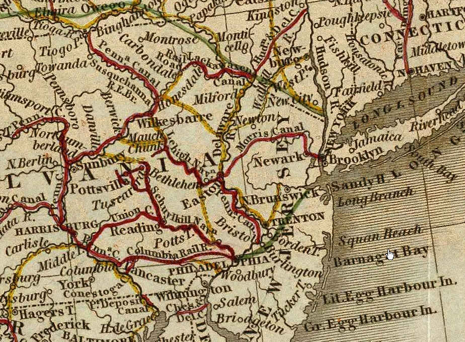 Old Map with Pottsville PA